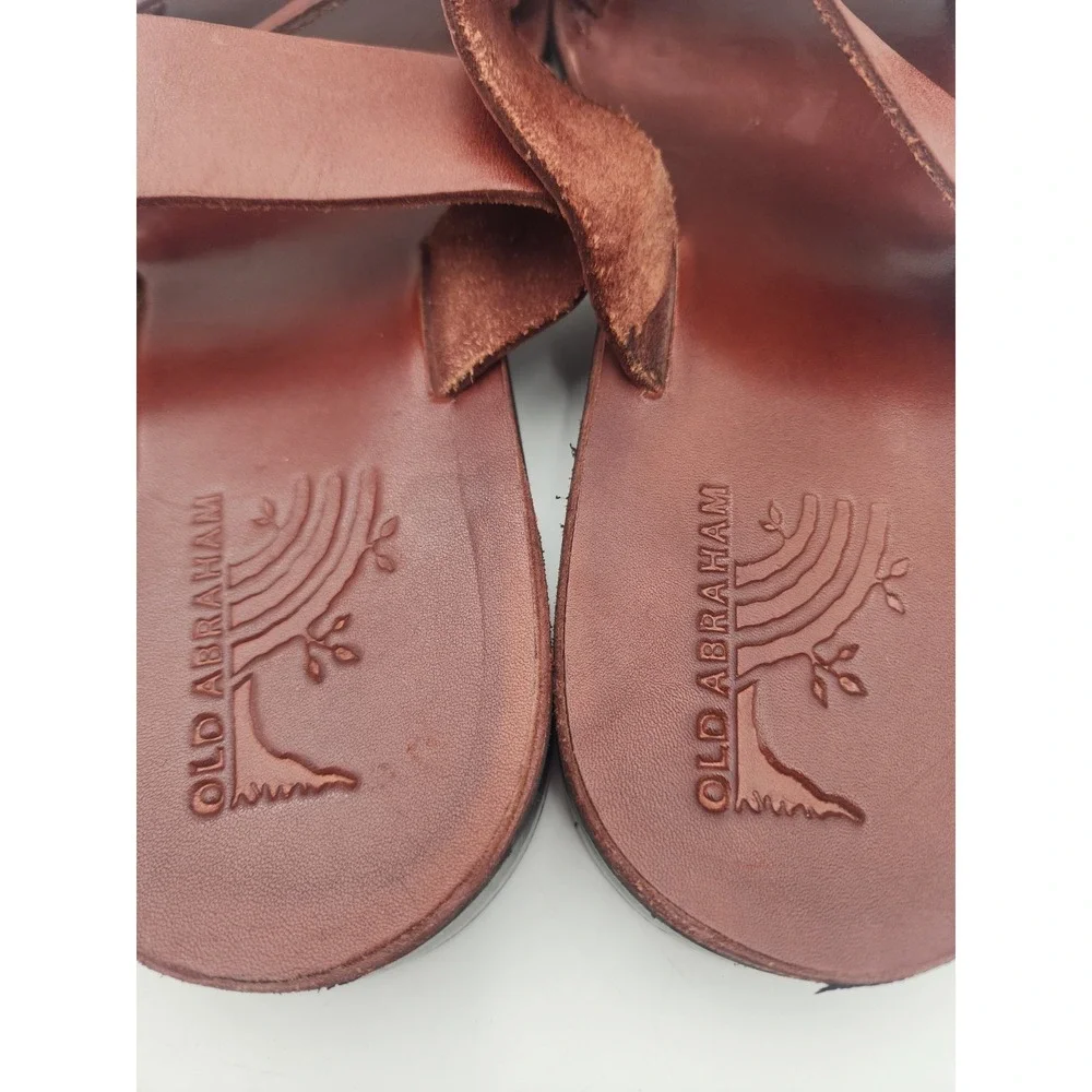 100% Leather Old Abraham Jerusalem Artisan Handmade Jesus Sandals EU 46 US 12